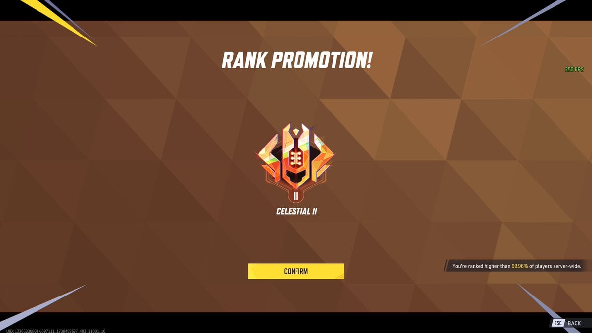 Marvel Rivals Celestial II rank promotion