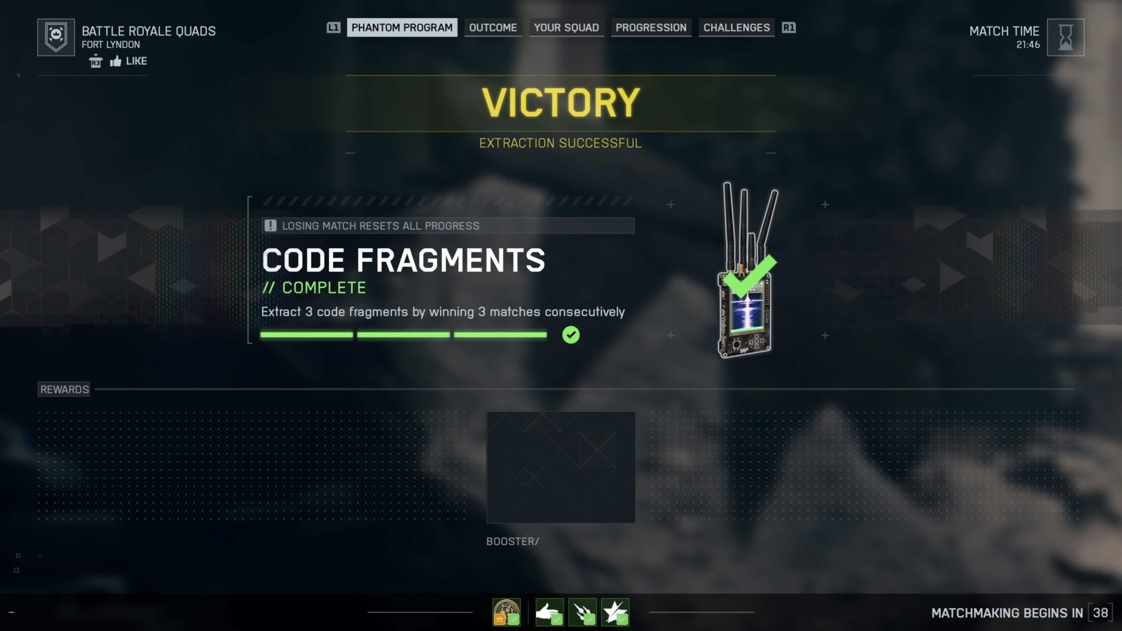 Three consecutive Phantom Program runs completed in Battlefield 6