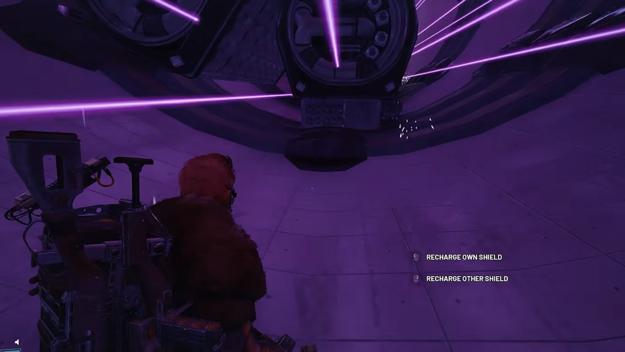 Rotating purple laser corridor hazard in the Emperor dungeon
