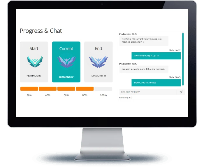 lol boosting chat and progress feature demo